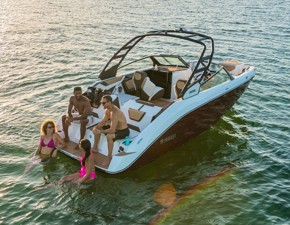 Wake boat on Fort Loudoun Lake near Knoxville, Tennessee